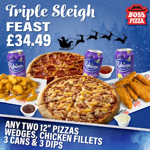 Triple Sleigh Feast (Pizza Deal for 3)